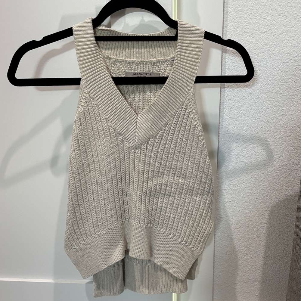 All Saint Cream Knit Tank Top